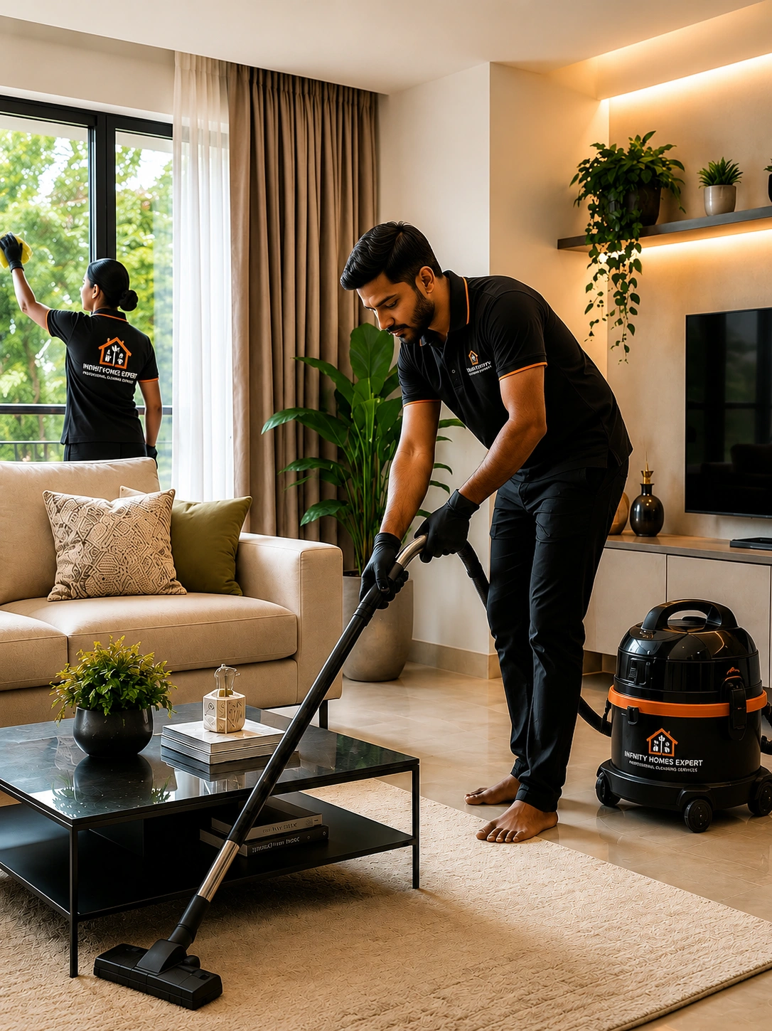 Professional cleaning supplies used by Infinity Homes Expert 